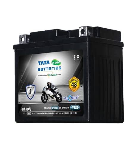 Tata Green Batteries Bike Battery | Velocity Plus Ytz5 (12V & 4Ah) | 54 Months Warranty