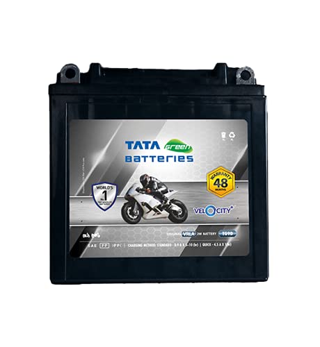 Tata Green Bike Battery | Velocity Plus TG9D (12V & 9Ah), Sealed Maintenance Free & Spill Proof | 54 Months Warranty