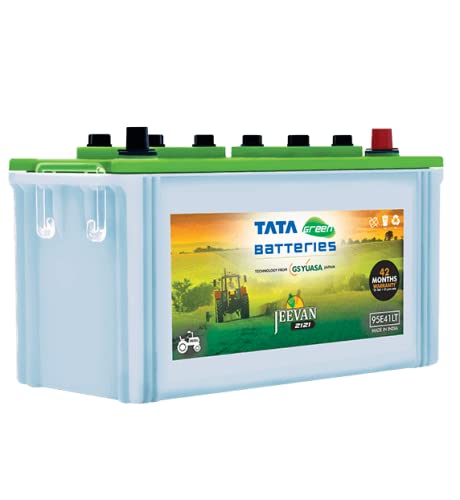 Tata Green Battery | 95E41LT Jeevan 12V & 90Ah Tractor Battery | Warranty : 24 Months Flat & 24 Months Pro-rata