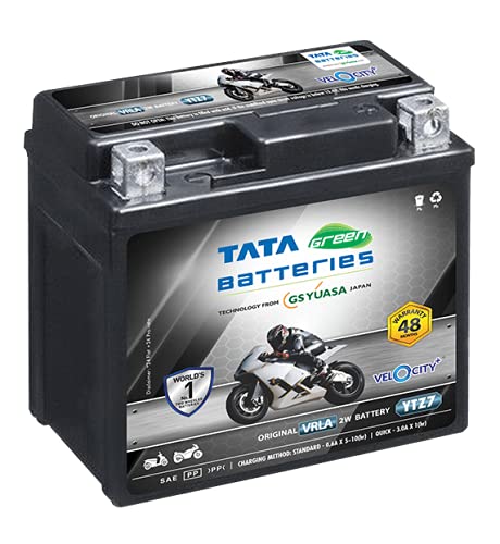 Tata Green Batteries Bike Battery | Velocity Plus Ytz7 (12V & 6Ah) 54 Months Warranty)