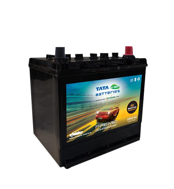 Tata Green Car Battery | PREMIO 70D23R-BH (12V & 68Ah) | 60 Months Warranty