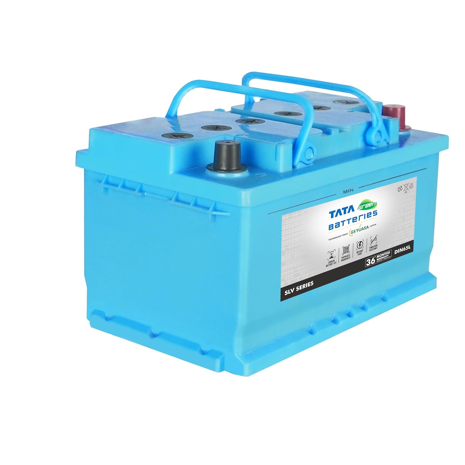 Tata Green Car Battery | SLV DIN65L (12V & 65Ah) | 18 Months Warranty