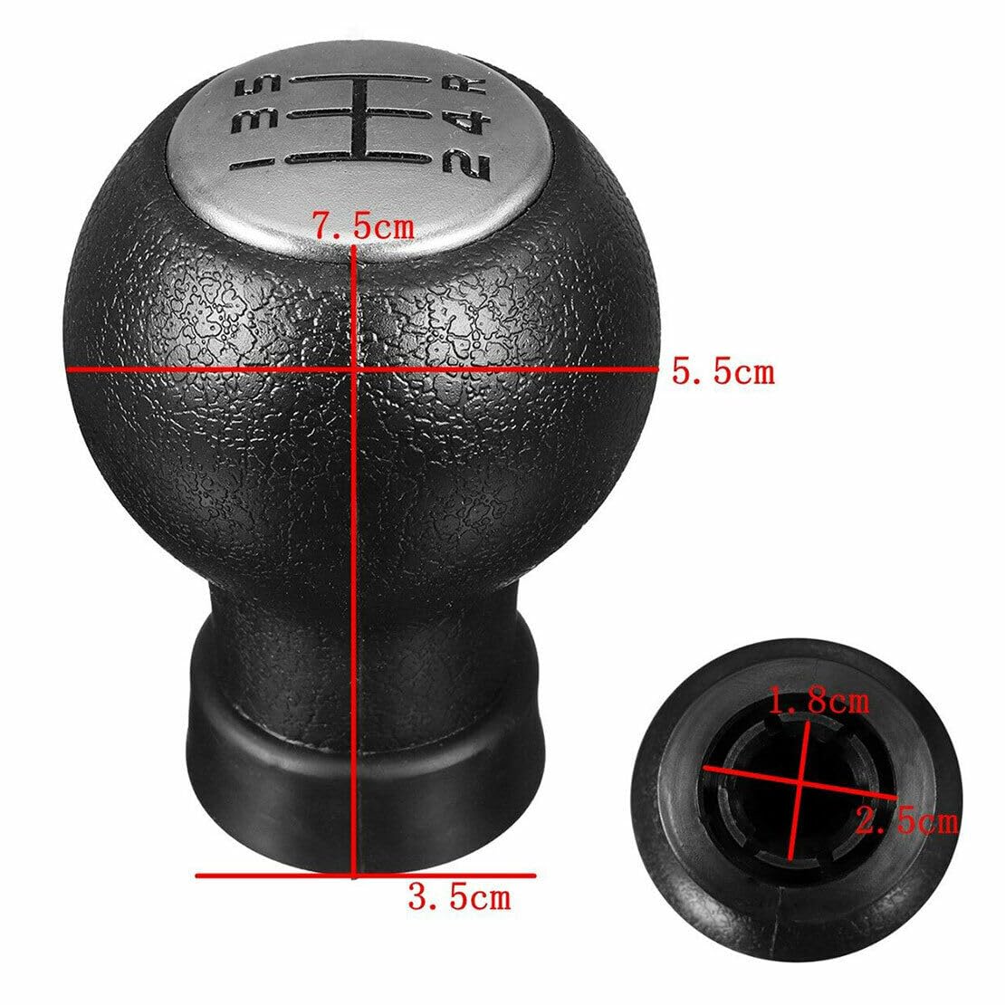 Gear Shifter Lever Knob Compatible with Suzuki Alto K10, Swift, SX4, Swift Dzire (2005-2010 Model)  Black Finish