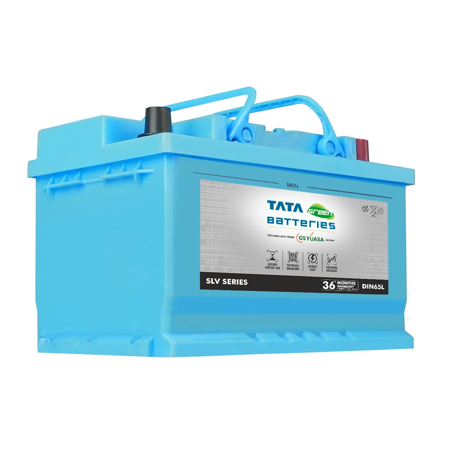 Tata Green Car Battery | SLV DIN65L (12V & 65Ah) | 18 Months Warranty